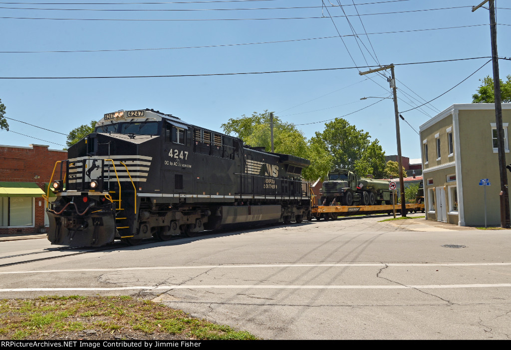 Military train entering New Bern